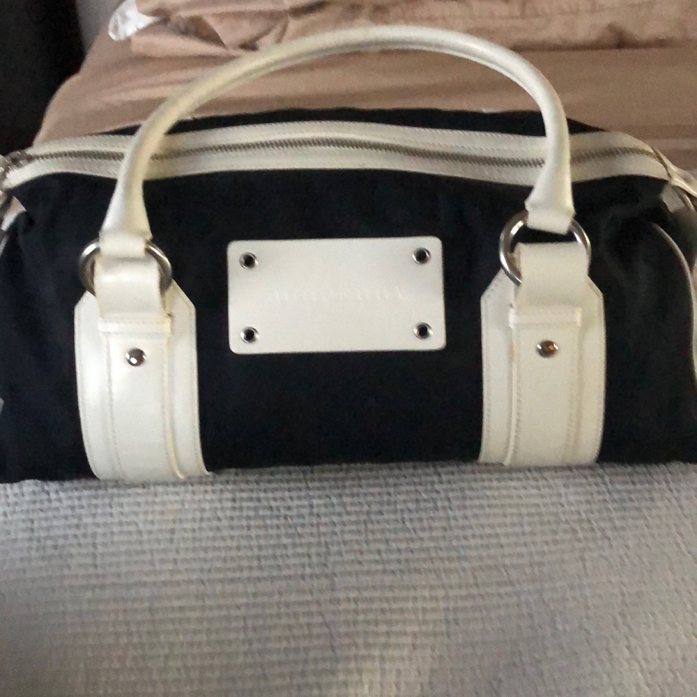 Like new Burberry canvas and leather bag